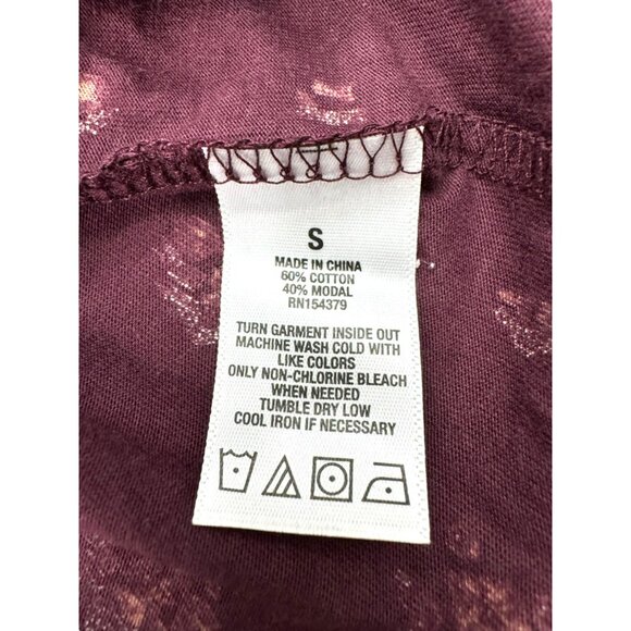 Aero Seriously Soft Jr. Womens Sz S Burgundy Floral Print Spaghetti Strap Romper - Picture 5 of 10